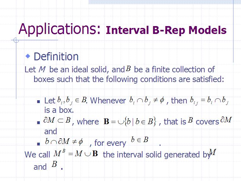 Applications: Interval B-Rep Models